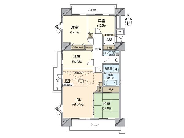 サンハイツ中央台 C棟 間取図(平面図) サンハイツ中央台 C棟 間取図(平面図)