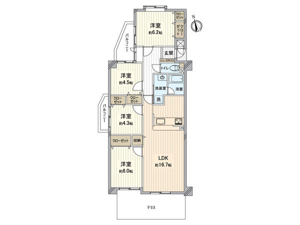 シャトー堀の内 間取図(平面図)