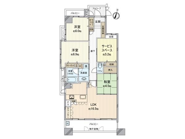 グリーンベル小牧桜井 間取図(平面図) 間取図(平面図)