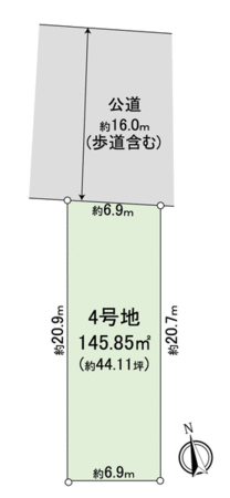 名古屋市上志段味特定土地区画整理組合208街区 4号地 地形図