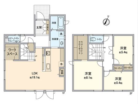 名古屋市上志段味土地区画整理事業地2-5街区 新築戸建 間取図