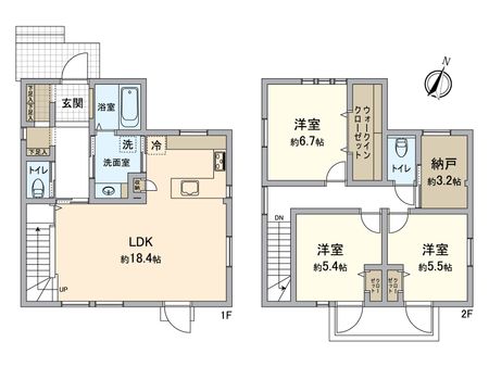 名古屋市上志段味土地区画整理事業地2-5街区 新築戸建 間取図