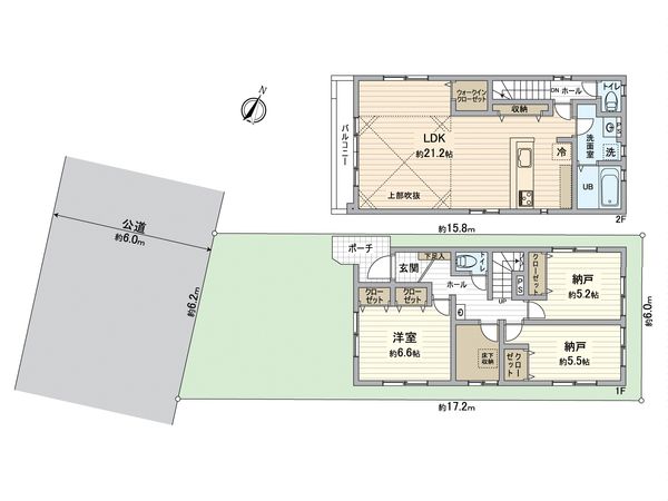 尾張旭北原山地区区画整理地内56街区 間取図