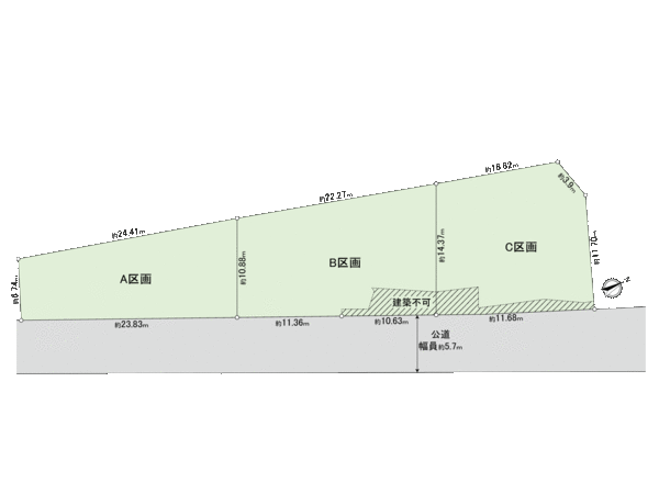 豊田市室町7丁目 C区画 地形図