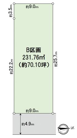 豊田市配津町中屋敷 B区画 区画図 豊田市配津町中屋敷 B区画 区画図