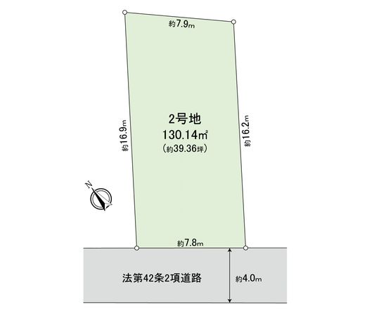 豊田市上野町7丁目 2号地 区画図 豊田市上野町7丁目 2号地 区画図