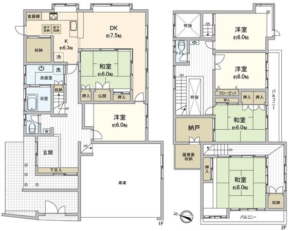 豊田市野見山町2丁目 間取図(平面図) 間取図(平面図)