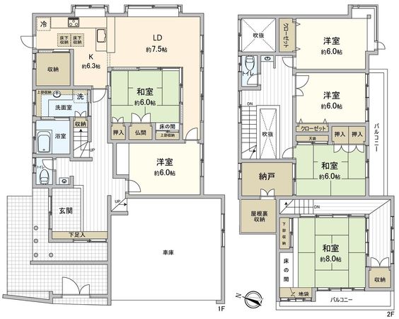 豊田市野見山町2丁目 間取図(平面図) 豊田市野見山町2丁目 間取図(平面図)