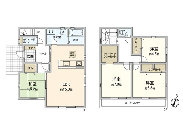豊田市水源町2丁目 1号棟 間取図(平面図) 豊田市水源町2丁目 1号棟 間取図(平面図)