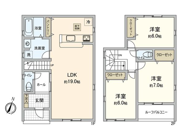 豊田市水源町2丁目 2号棟 間取図(平面図) 豊田市水源町2丁目 2号棟 間取図(平面図)