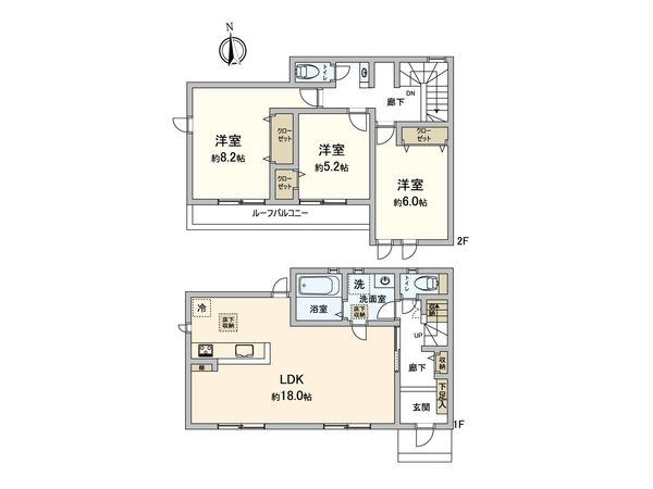 豊田市平山町3丁目 2号棟 間取図(平面図)