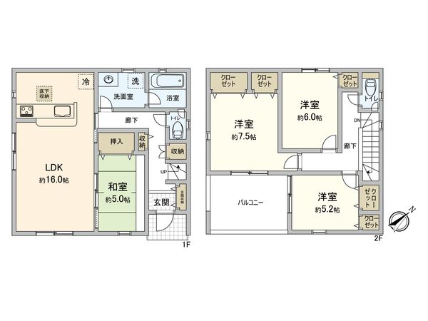 豊田市小坂町10丁目 1号棟 間取図(平面図) 豊田市小坂町10丁目 1号棟 間取図(平面図)