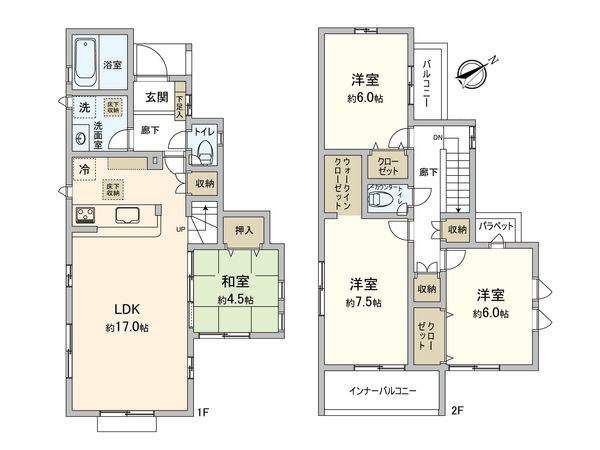 豊田市丸山町4丁目 3号棟 間取図(平面図) 間取図(平面図)