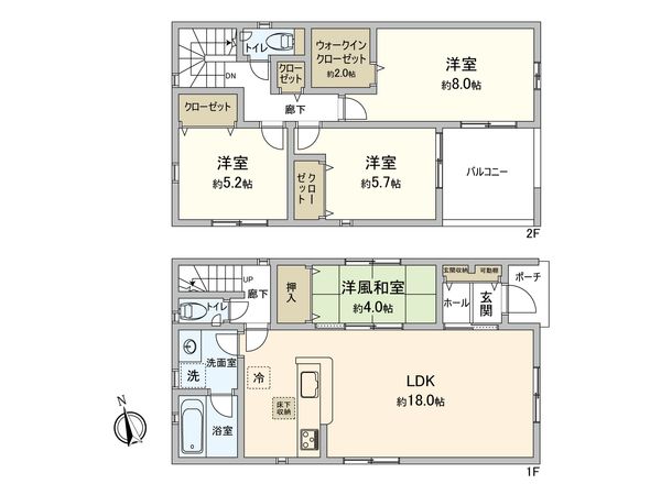豊田市志賀町高洞 1号棟 間取図(平面図)