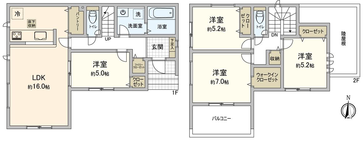 豊田市美里1丁目 新築戸建 間取図(平面図) 豊田市美里1丁目 新築戸建 間取図(平面図)