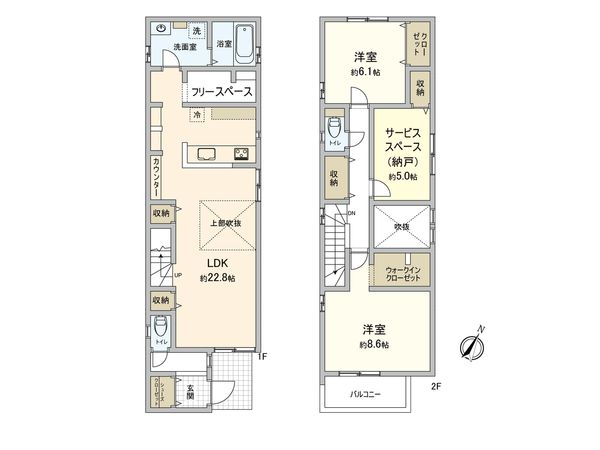 豊田市住吉町2丁目 1号棟 間取図(平面図) 豊田市住吉町2丁目 1号棟 間取図(平面図)