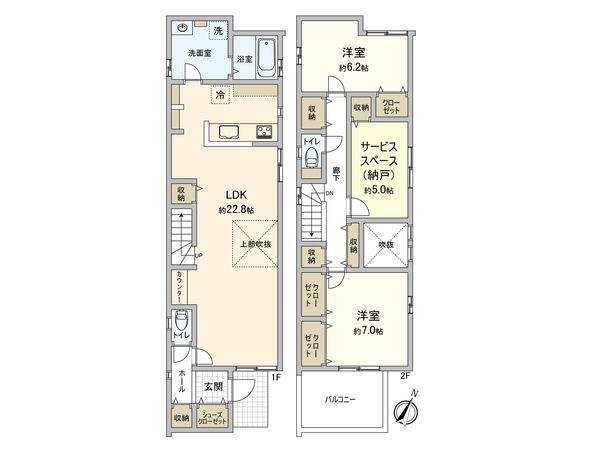 豊田市住吉町2丁目 2号棟 間取図(平面図) 豊田市住吉町2丁目 2号棟 間取図(平面図)