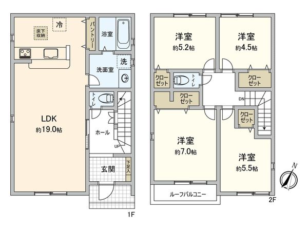豊田市水源町2丁目 3号棟 間取図(平面図) 豊田市水源町2丁目 3号棟 間取図(平面図)