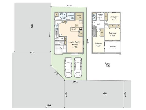 豊田市保見ケ丘1丁目 2号棟 間取図(平面図)