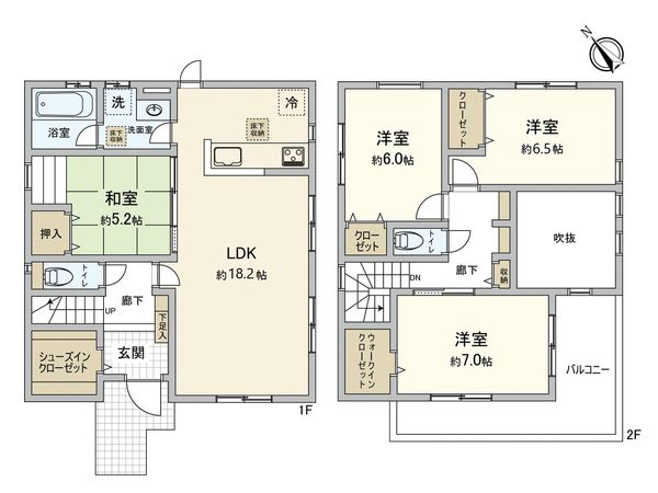 豊田市明和町6丁目 1号棟 間取図(平面図)