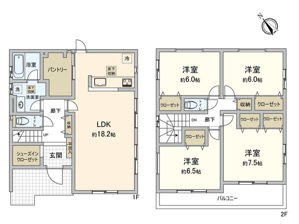 豊田市明和町6丁目 2号棟 間取図(平面図)