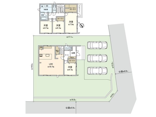 豊田市青木町5丁目 間取図(平面図) 豊田市青木町5丁目 間取図(平面図)