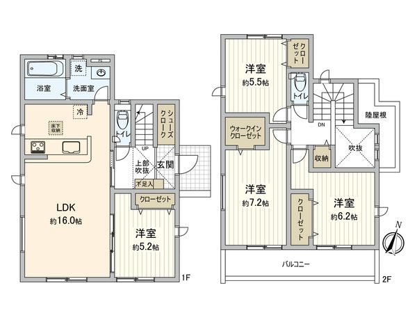 豊田市永覚新町3丁目 4号棟 間取図(平面図) 豊田市永覚新町3丁目 4号棟 間取図(平面図)