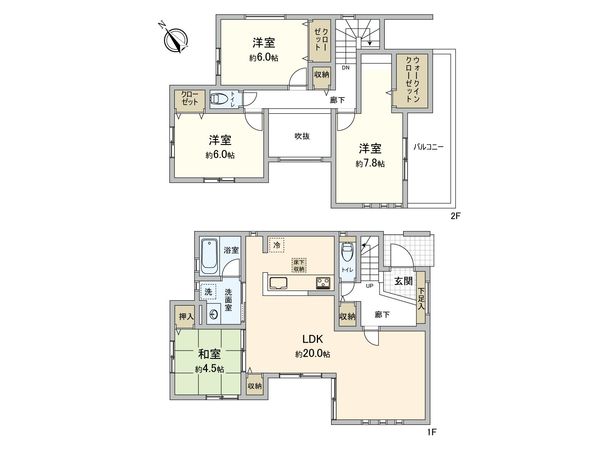 豊田市明和町6丁目 10号棟 間取図(平面図) 豊田市明和町6丁目 10号棟 間取図(平面図)