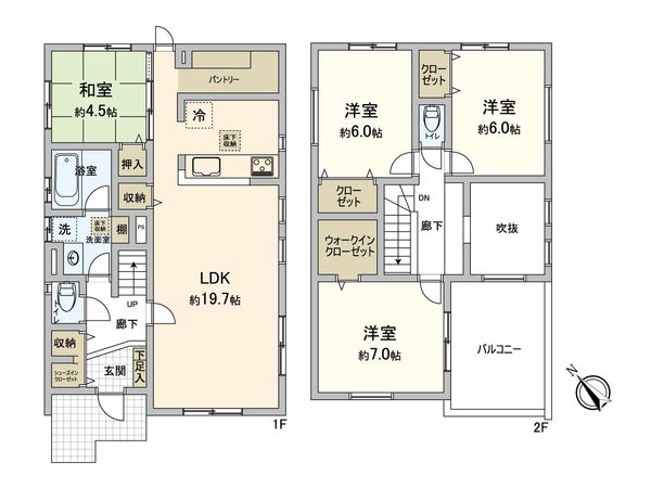 豊田市明和町6丁目 9号棟 間取図(平面図) 豊田市明和町6丁目 9号棟 間取図(平面図)