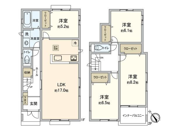 豊田市鴛鴨町深迫 C号棟 間取図(平面図) 豊田市鴛鴨町深迫 C号棟 間取図(平面図)