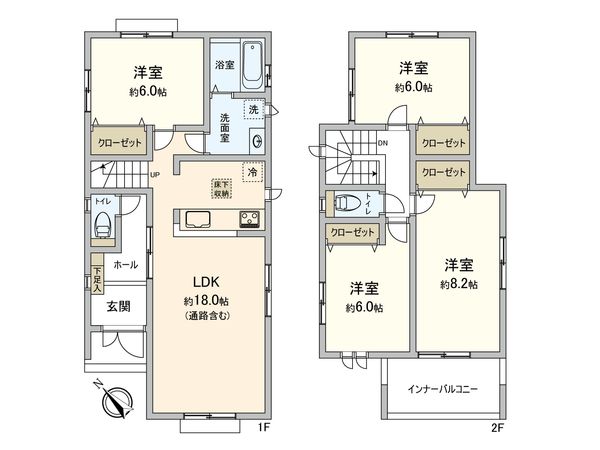 豊田市鴛鴨町深迫 F号棟 間取図(平面図) 豊田市鴛鴨町深迫 F号棟 間取図(平面図)