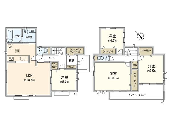豊田市鴛鴨町深迫 H号棟 間取図(平面図) 豊田市鴛鴨町深迫 H号棟 間取図(平面図)