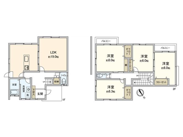 豊田市巴町カキタ 間取図(平面図)