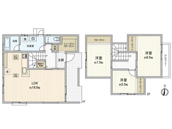 豊田市平和町2丁目 A号棟 間取図(平面図) 豊田市平和町2丁目 A号棟 間取図(平面図)