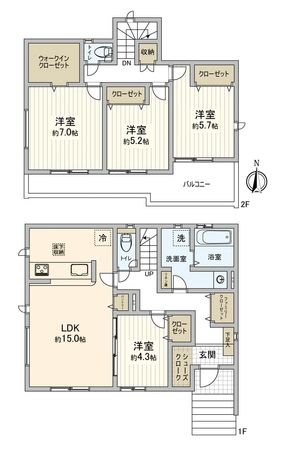 豊田市栄町4丁目 2号棟 間取図(平面図) 豊田市栄町4丁目 2号棟 間取図(平面図)