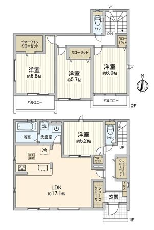 豊田市栄町4丁目 3号棟 間取図(平面図) 豊田市栄町4丁目 3号棟 間取図(平面図)