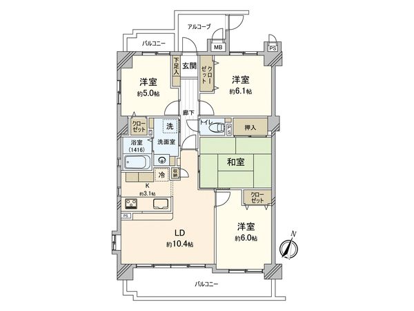 グローリアス豊田大林公園 間取図(平面図) 間取図(平面図)