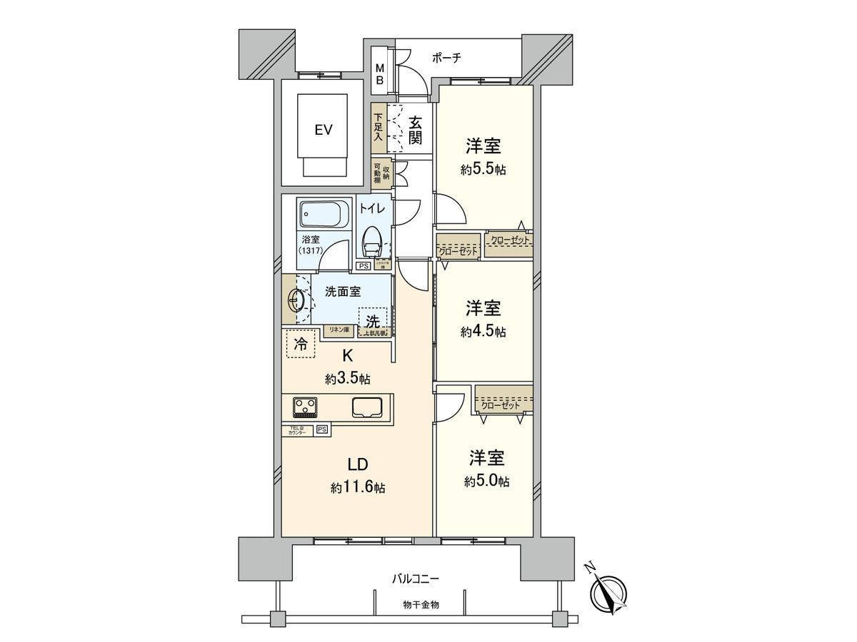 リコット梅坪駅前 間取図(平面図) 間取図(平面図)