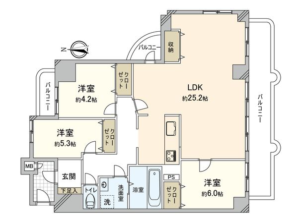 サンシティ清水ガーデン 間取図(平面図) サンシティ清水ガーデン 間取図(平面図)