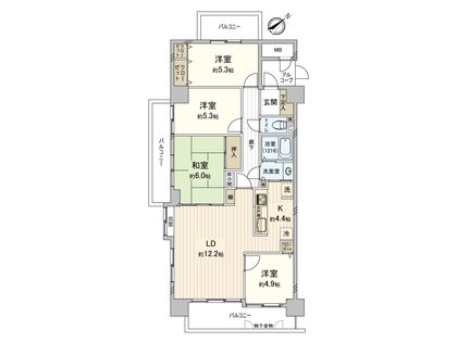 キングスコート豊田生駒 間取図(平面図)