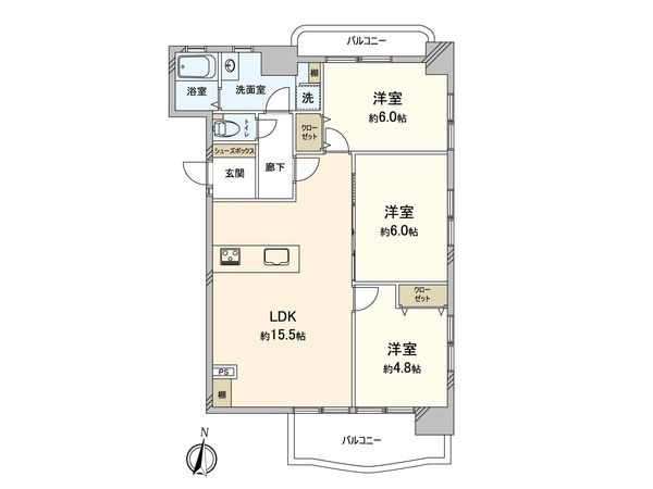 パレス第2みゆき 間取図(平面図)