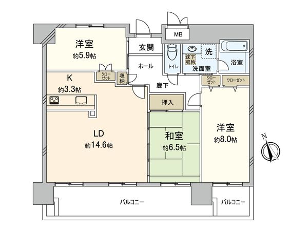 ギャザ 間取図(平面図)