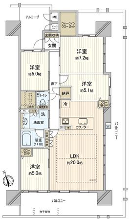 Tステージ浄水タワーゲート 間取図(平面図)