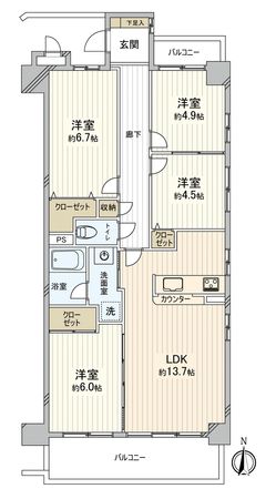 ウィステリア梅坪 間取図(平面図) ウィステリア梅坪 間取図(平面図)