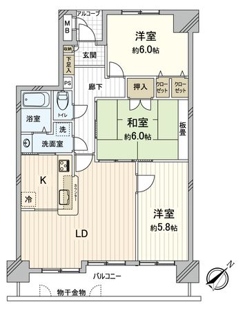 キングスコート豊田生駒 間取図(平面図) 間取図(平面図)