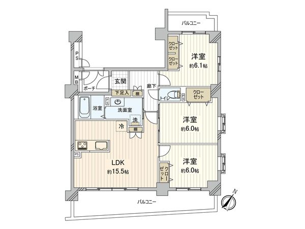 グローリアス豊田大林公園 間取図(平面図) 間取図(平面図)