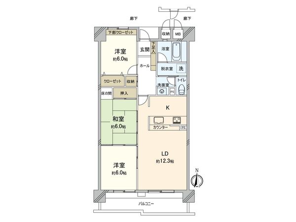 サンハイツ水源 間取図(平面図) 間取図(平面図)