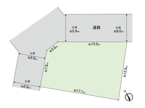 岡崎市六名2丁目 土地 区画図