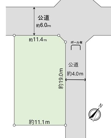 岡崎市上地2丁目 土地 区画図