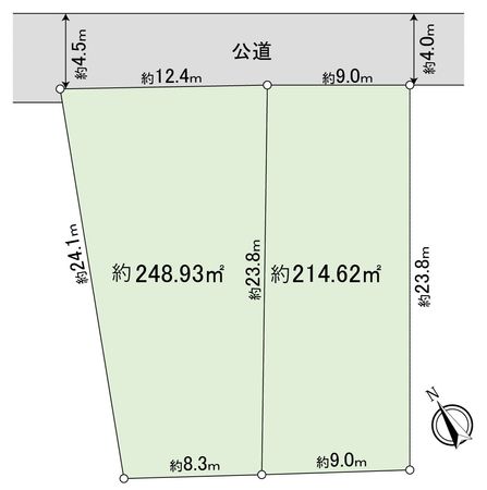 岡崎市大西町字奥長入 土地 区画図 岡崎市大西町字奥長入 土地 区画図